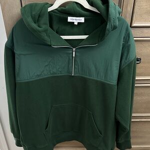 WeWoreWhat Deep Green Knit Hoodie
